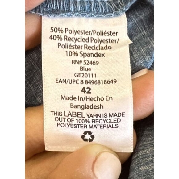 George Flat Front Shorts Blue Green Teal Polyester Spandex Lightweight Size 42 - Picture 7 of 8